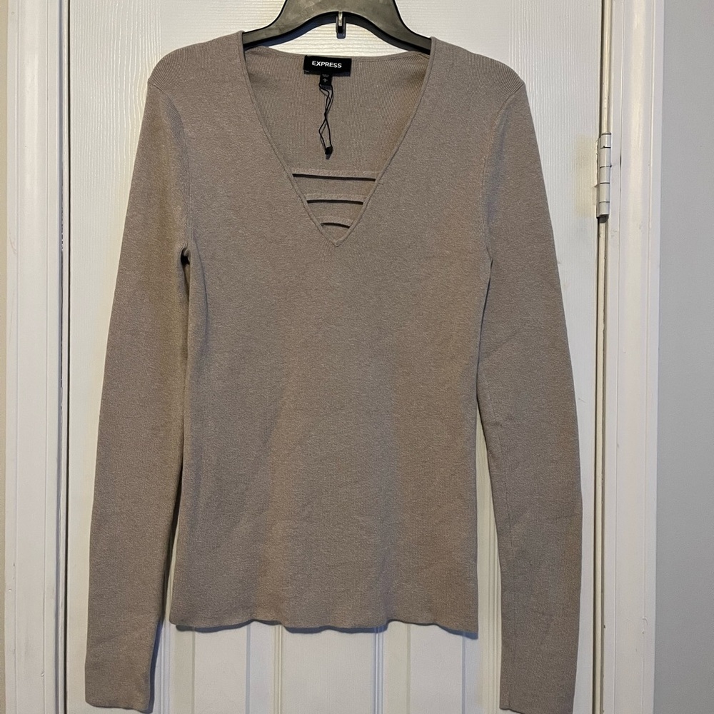Express ladies solid cutout sweater